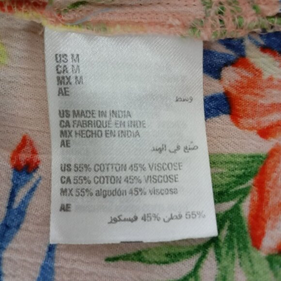 Style & Co Shirt Size M Womens Tropical Floral Button-Up - Picture 7 of 10